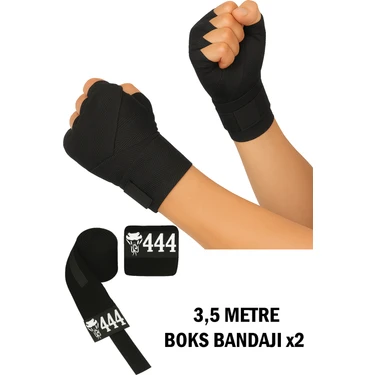 444 Marka Boks Kickbox Muay Thai Sanda El Bandajı 3,5 Metre x 2 Adet Çift Boks Bandajı Sargı Bandaj