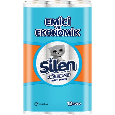Silen Kağıt Havlu 12'li Rulo Ultra Emici ve Ekonomik Temizlik İçin İdeal