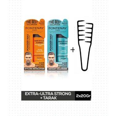 Fontenay Saç Pudra Toz Wax Matt Effect ve Ultra Strong 20GR + Mucizevi Şekil Tarak 3'lü