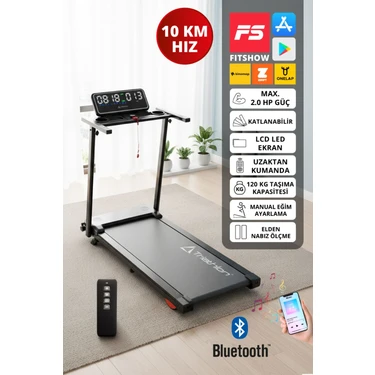 Triathlon T-229 Katlanabilir Koşu ve Yürüyüş Bandı / LCD LED Ekran / Bluetooth ve Hoparlör / 2HP