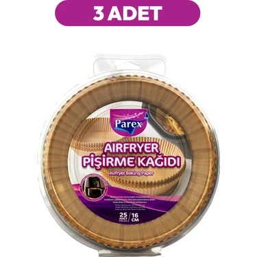 Parex Airfryer Pişirme Kağıdı 25'li Üçlü