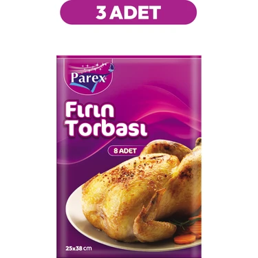 Parex Fırın Torbası 8 Adet 25 x 38 cm Üçlü