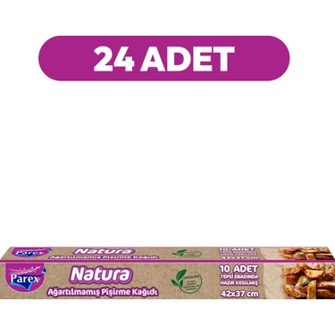 Parex Natura Ağartılmamış Hazır Kesilmiş Pişirme Kağıdı 10’lu 24 Paket 1