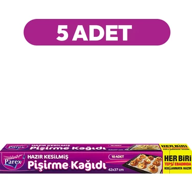 Parex Hazır Kesilmiş Pişirme Kağıdı 10’lu 42 x 37 cm 5