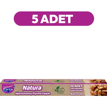 Parex Natura Ağartılmamış Hazır Kesilmiş Pişirme Kağıdı 10’lu 5