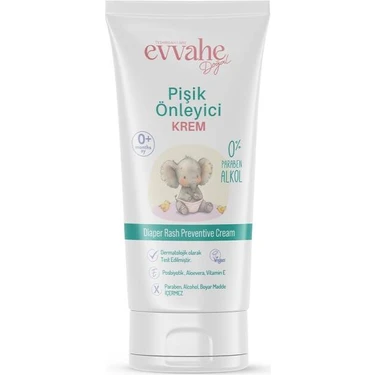 Evvahe Doğal Pişik Önleyici Krem 50ML Tüm Cilt Tipleri İçin Krem Formunda Etkili
