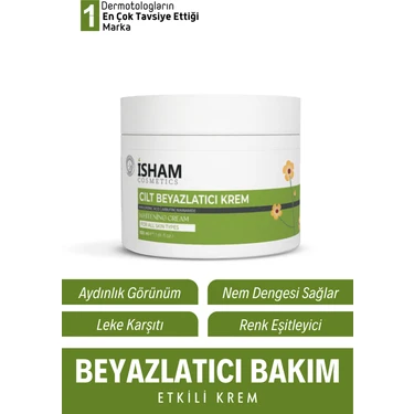 İsham Cosmetics İSHAM Cilt Beyazlatıcı Krem 100 ml Tüm Cilt Tipleri İçin Aydınlatıcı Etkili Güvenli