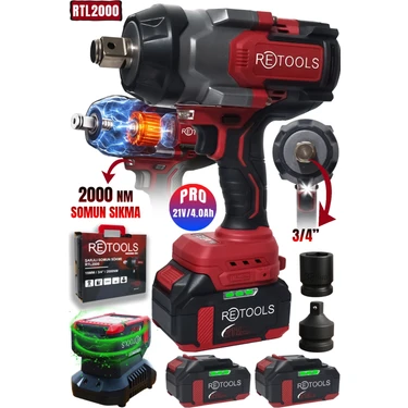 Retools RTL2000 Bordo 2000 Nm Torklu Somun Sıkma