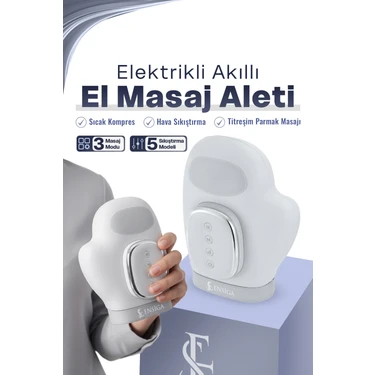 Ensiga 5 Seviyeli Elektrikli El Masajı Sıcak Kompres Masajı Hava Sıkıştırma Titreşim Masajı Parmak