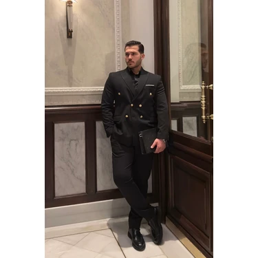 Sabri Zengin Erkek Kruvaze Slim Fit Takım