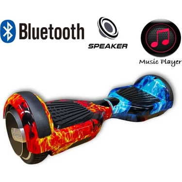 Citymate Elektrikli Kaykay Hoverboard Bluetooth Hoparlörlü 6.5 Inch Akıllı Dengeli - Alevli