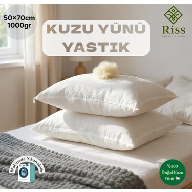 Riss Tekstil 2 Adet %100 Doğal Kuzu Yünü Yastık-