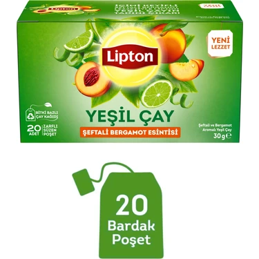 Lipton Şeftali ve Bergamot Aromalı Yeşil Çay