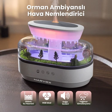 Harvox Orman Ambiyanslı Hava Nemlendirici Aroma Difüzörü Aromaterapi Buhar