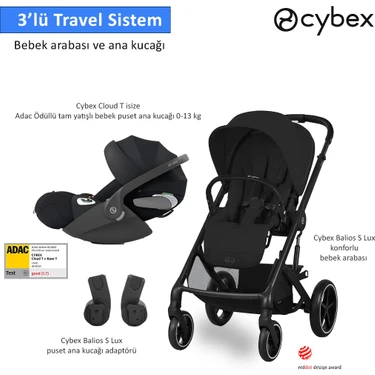 3 lü Travel Sistem İndirimi Cybex Balios S Lux + Cloud T isize + Balios