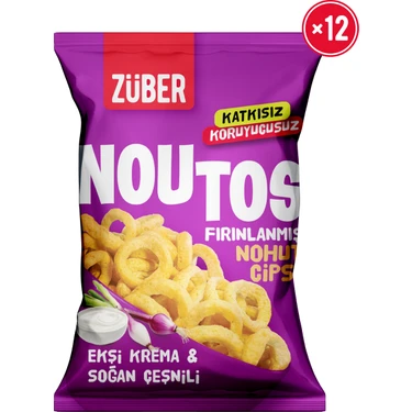 Züber Noutos Ekşi Krema ve Soğan Çeşnili Fırınlanmış Nohut Cipsi 55g x 12