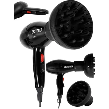 Steiner 3800 Watt Professional Saç Kurutma Makinesi Ac Motor Fön Makinesi + Difüzör + 2 Adet