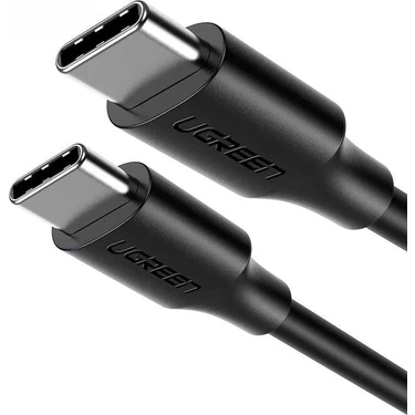 UGREEN USB-C 60W 3A QC PD Hızlı Şarj Kablosu, 0,5 Metre, Siyah,