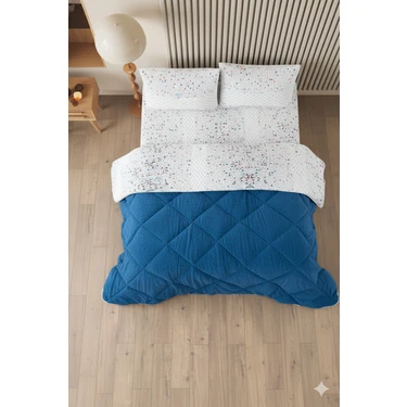 Formeya Evoria Battal Boy Lüx Wellsoft Yorgan Çift Taraflı - 2 Adet Yastık Kılıflı Yorgan Seti