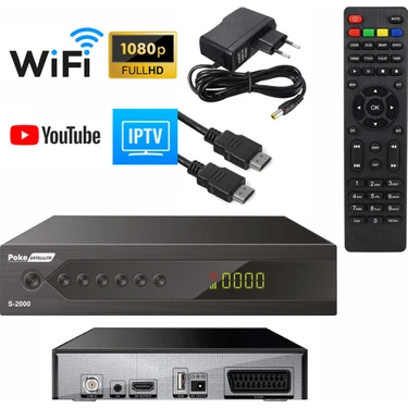 Full Hd Uydu Alıcı Kasalı Scartlı Free Ip Tv Wifi Youtube  Pokesat