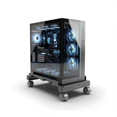 Prexua Roller Tekerli Bilgisayar Kasa Standı - Pc Stand - Siyah - Small -