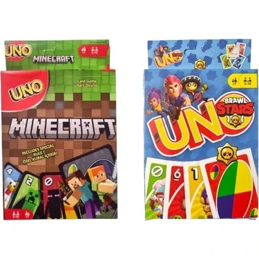 Oyunsal Minecraft Uno ve Brawl Stars Uno Oyun Kartları 2'li