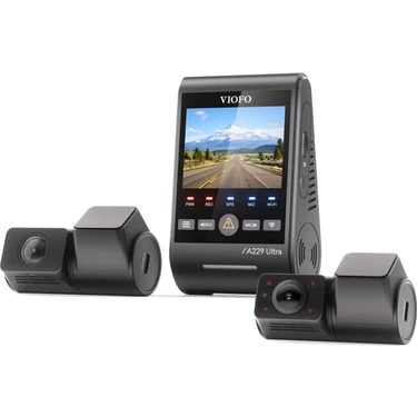 Viofo A229 Ultra 3 Kameralı Ön+Arka+İç 4K+4K+1080P HDR Sony STARVIS 2 Sensörlü Wi-Fi 6 GPS'li Araç