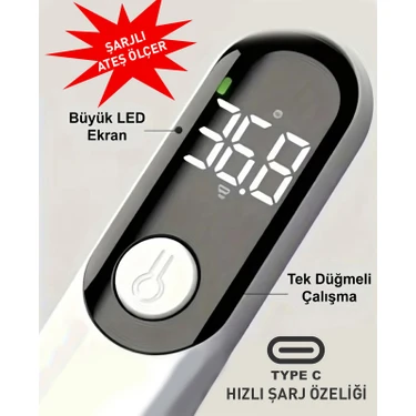 Niceland Şarjlı Bataryalı Temassız Kızılötesi Ateş Ölçer Nesne ve Vücut