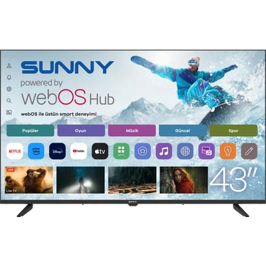 Sunny SN43FPRL-W02M 43'' Full HD Smart TV LED Ekran 110 Ekran webOS Teknolojisi ile 1920 x 1080