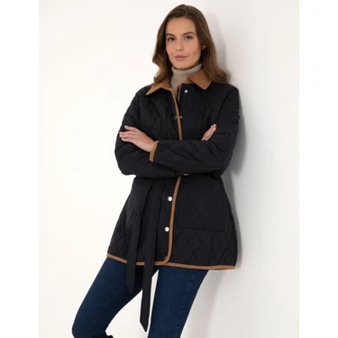Pierre Cardin Kadın Lacivert Regular Fit Kaban