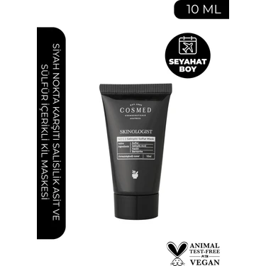 Cosmed Skinologist Salisilik Sülfür Maskesi Tüm Cilt Tipleri İçin Rahatlatıcı Etki 10 ml /