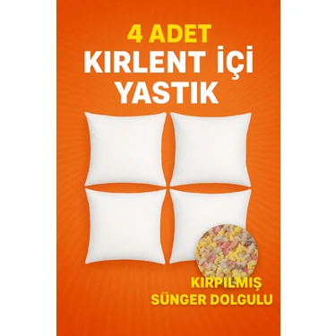 Yuenze Home 4 Adet Süper Dolgun Kare Kırlent Içi Yastık Sünger