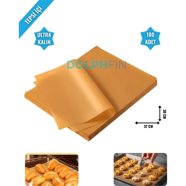 Dolphfin Ultra Kalın Fırın Pişirme Kağıdı 100 Adet Yapışmaz Ağartılmamış Orta Boy Çok Amaçlı