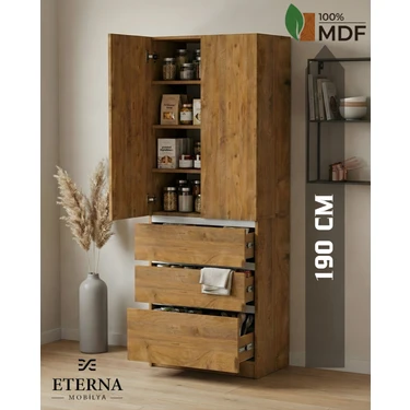 Eterna Mobilya Çekmeceli Çok Amaçlı Dolap | Mutfak Dolabı | Kiler Dolabı | Erzak