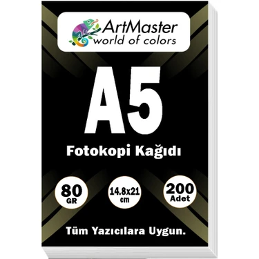 A5 Fotokopi Kağıdı 200 Adet 80 gr 14,8 x 21CM Artmaster A5 Fiyatı