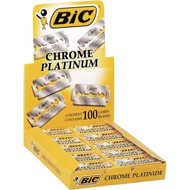 Bic Chrome Platinum Kullan-At Çift Taraflı Tıraş Bıçağı 100'LÜ Kutu Hassasiyet Önleyici Yüz