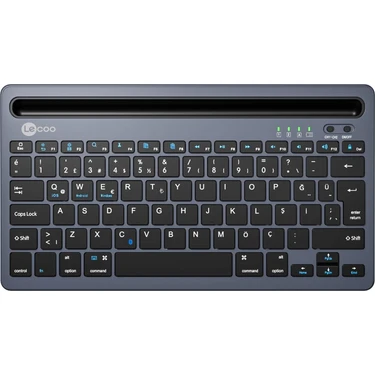 Lecoo BK100 Kablosuz Bluetooth Çoklu Cihaz ile Uyumlu Şarj Edilebilir Türkçe Q Klavye