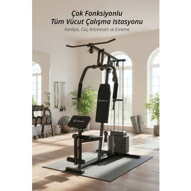 T-221 Çok Fonksiyonlu Tüm Vücut Çalışma Istasyonu / 45 kg Ağırlık Plakası / Kardiyo - Güç -