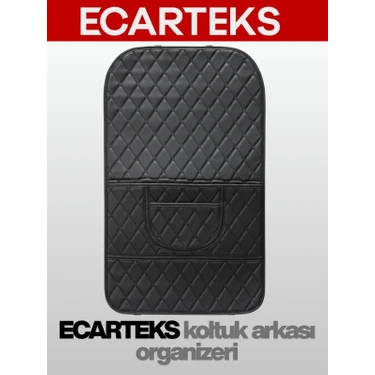 Ecarteks Araç Koltuk Arkası Organizer Deri - Oto Eşya Düzenleyicisi Cepli Lüks Tasarım -