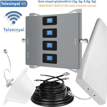 Telesinyal 40 Gsm Telefon Sinyal Güçlendirici, Yükseltici ve Arttırıcı (dört bantlı) 2g 3g 4.5g lte