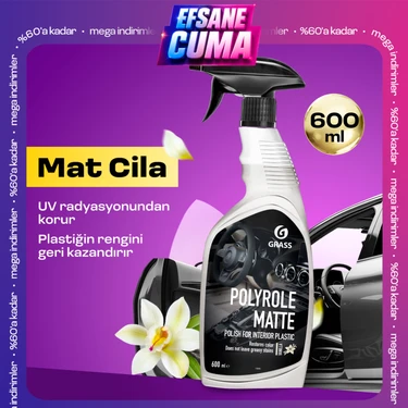 Grass Polyrole Matte Mat Oto Parlatıcı Sprey Vanilyalı 600ml - Torpido, Plastik & Deri için Toz