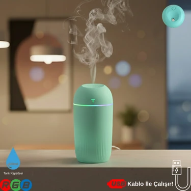 Vorex 420ML Rgb Işıklı Mini Sessiz USB Hava Nemlendirici & Aroma