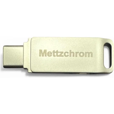 Mettzchrom Metal Otg Bellek 128GB Otg Flaş Flash Disk Bellek USB ve Type-C Uyumlu Otg