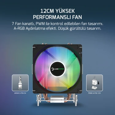 Gamepower Glace Tc6 Argb Siyah 1X120MM LGA1851/AM5 Işlemci Fiyatı