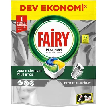 AyrStore Platinum Bulaşık Makinesi Deterjanı Kapsülü/tableti 72 Yıkama Limon