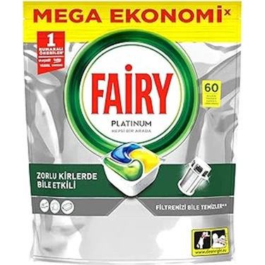 AyrStore Platinum 60 Yıkama Bulaşık Makinesi Deterjanı Kapsülü Limon Kokulu, 60