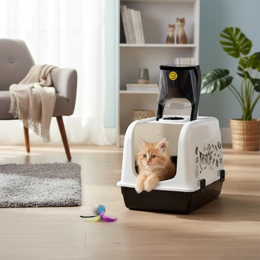 Yıldızhane Kırılmaz Kapaklı Büyük Kapalı Kedi Tuvaleti - Kürek