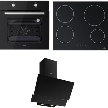 Silverline Esty Ankastre Siyah Cam Set ( Turbo Fırın-Elektrikli Ocak