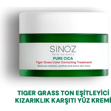 Sinoz Pure Cica Tiger Grass Anında Ton Eşitleyici Onarıcı Yüz Bakım Kremi 15