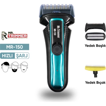 Mr.trimmer MR-150 Şarjlı Yedek Başlıklı Sakal Tıraş Makinesi Erkek Kişisel